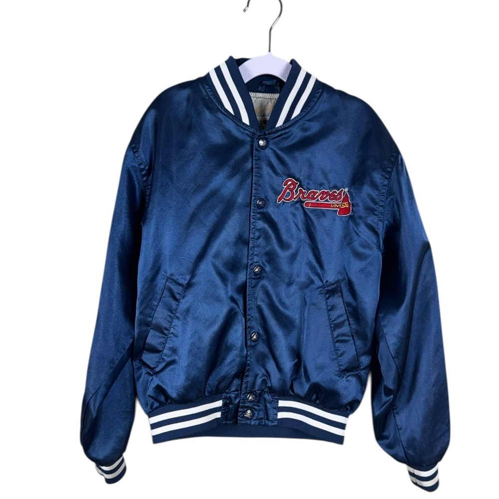 Vintage Genuine Merchandise Atlanta Braves Kid 90s Satin Bomber Jacket Small MLB